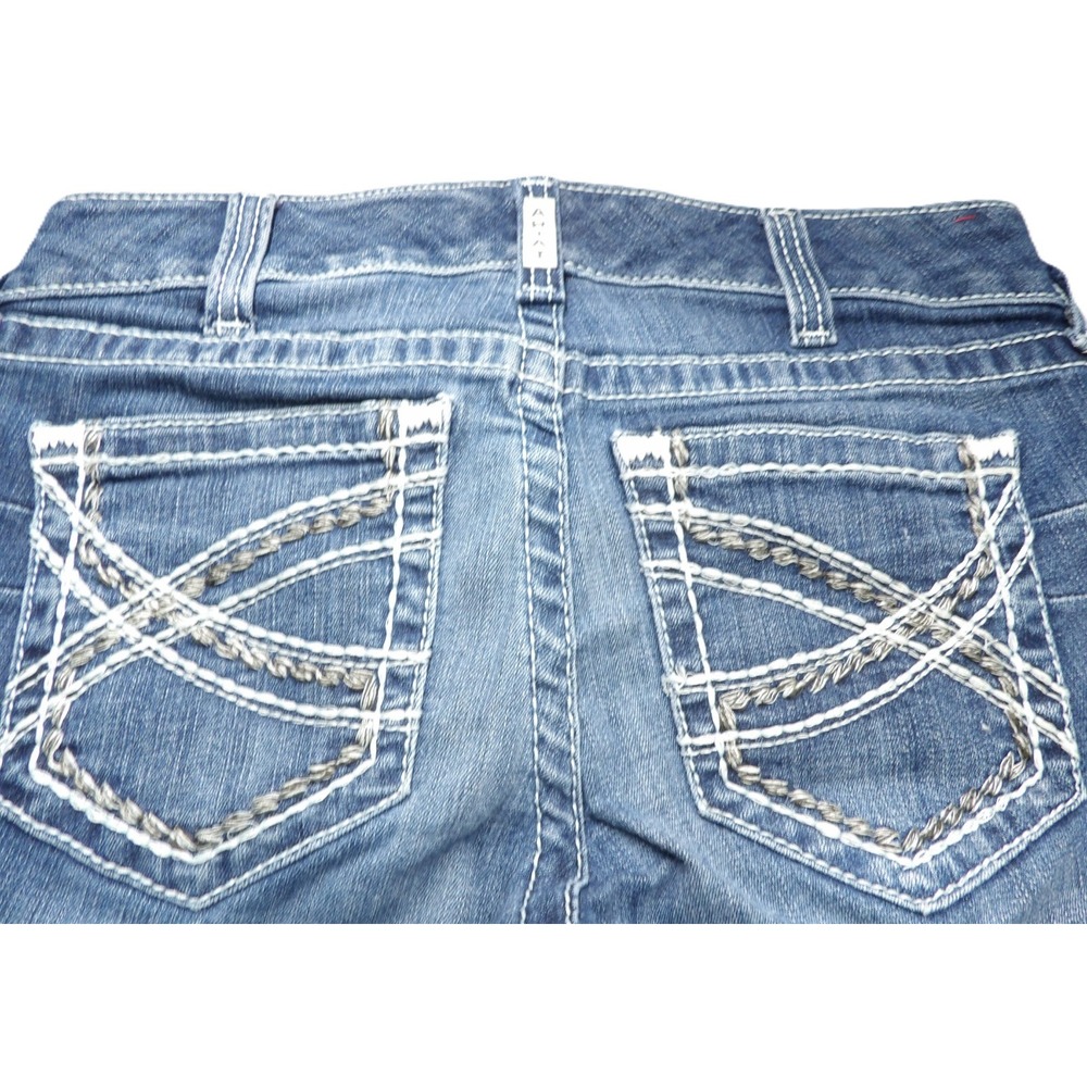 Ariat Real Denim Women 29R Blue Bootcut Jeans Mid Rise Stretch Pocket Embroidery - Picture 8 of 16